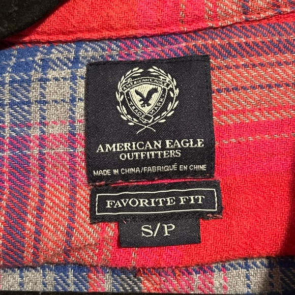American Eagle Y2K Favorite Fit Plaid Flannel Button Up Vtg Cotton Fall Casual - Picture 3 of 8